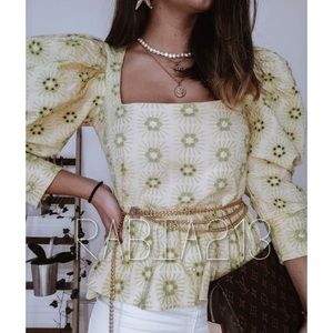 ZARA OPENWORK EMBROIDERED TOP